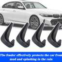2 x 4PCS Car Mud Flaps, Mud Guard, Fender Guard, Splash Guard, Front & Rear Side Mud Guard, Wheel & Tire Splash Guards, Fender Against Sewage, Mud, Dust, Snow, No Drilling Mudguards Universal for Most Car