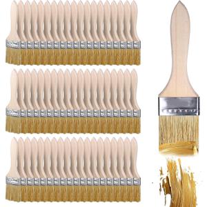 cobee 100Pcs Chip Brushes,2 Inch Natural Bristle Paint Brushes Wooden Handle for Stains Varnishes Acrylic Wood Crafts Home Projects