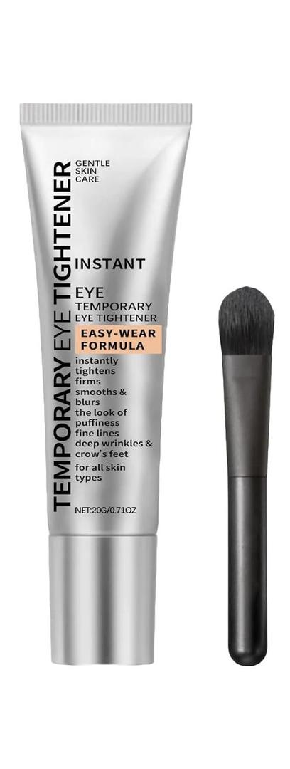 Gentle Skin Care Moisturizing Eye Tightener Cream with Brush, No-Filter Firming Primer, Instant Firming Formula for Fine Lines and Wrinkles, All Skin Types.