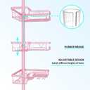 DAOYA Corner Shower Caddy Tension Pole - Pink - Rustproof Adjustable Bathroom Organizer Shelf for Shampoo, 25114.2 Inch Shower Rack for Renters, Apartments