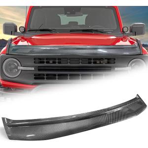 Hood Deflector Compatible with Bronco 4-Door & 2-Door 2026 2025 2023 2022 2021, Hood Protector Hood Guard Shield Bug Deflector Exterior Accessories Gloss Carbon Fiber(Not for Bronco Sports)