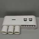 Toothbrush Holders Wall Mounted, Toothbrush Holder with Automatic Toothpaste Dispensers, 6 Brush Slots, 3 Magnetic Cups,1 Cosmetic Drawer Organizer and 1 Large Storage Tray