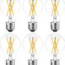 GvvooHome Dimmable E26 LED Bulb 6W, 60 watt Equivalent, Vintage LED Edison Bulbs 2700K Soft White, A19 Clear Glass LED Light Bulb for Ceiling Fan, 90+CRI, 600LM, 6 Pack