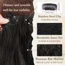 BARSDAR 12 Inch Wavy Black Clip in Hair Extensions - 6PCs Short Wavy Natural Black Clip in Hair Extensions for Women - Full Head Thick Soft Synthetic Hairpieces Daily Party Halloween