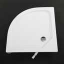 Conner Shower Base, 33"L x 33"W x 4"H, Conner Drain Single Threshold Shower Pan for Embedded/Surface Installation, Anti-slip Texture, Fan Shape(White)