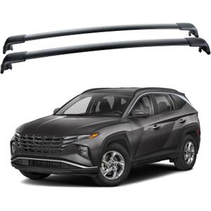 Roof Rack Cross Bars 165lbs Compatible with Hyundai Tucson 2016-2021 SEL/N Line, Heavy Duty Aluminum Roof Rails Crossbars Black Rooftop Cargo Carrier Luggage