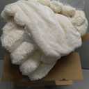 Fluffy Faux Fur Throw Blanket Queen Size, Thick 1000GSM Soft Cozy Throw Blankets for Bed, Plush Striped Warm Fuzzy Blanket for Couch LivingRoom Home Decor & Gifts(80"x 90", ivory)