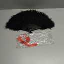 Huralona 1920s Vintage Style Folding Handheld Flapper Feather Hand Fan (Black)