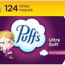 Puffs Facial Tissues Ultra Soft, 1 Rectangle Box, 124 Facial Tissues per Box, Allergies and Colds (8 pcs)