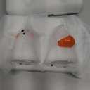 DRomance Halloween Ghost Flameless Candles with Timer Real Wax Battery Operated White LED Flickering Pillar Candles Hand Painted Looking Dinner Spooky Halloween Decor(2 Pack, 3.5" D x 5" H)