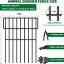25 Panels Garden Fencing Animal Barrier, 17in (H) X 27ft (L) No Dig Dog Fence, 1.25 in Gap Fence Border for Dogs Rabbits, Rustproof Metal Decorative Fences Blocker for Outdoor, Yard, Patio