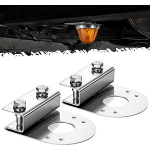 PARTsam 2Pcs Straight Down Watermelon Light Under Glow Frame Brackets, Clamp-On Mount No Drilling Required, Stainless Steel, Universal for Semi-Trucks Trucks Pickup
