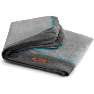 LE SURE Washable Dog Bed Cover Replacement - Large Size Flannel Plush Fleece Cover for Orthopedic Pet Mat 35x22x3 Inches, Grey