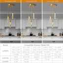 LMQNINE Kitchen Light Fixtures Ceiling Dimmable LED Modern Gold Pendant Light Mini Teardrop Crystal Pendant Light for Kitchen Island Bedroom Hallway Entryway (3-Light)