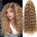 YXCHERISHAIR 8 Packs Curly Crochet Hair 18inch GoGo Curl Crochet hair for Women Deep Wave Braiding hair,Synthetic Bohemian Crochet Braid Water Wave Crochett hair Extensions(18inch,27#)