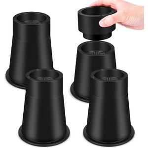 Bed Risers Adjustable Bed & Furniture Risers - Heavy 4inch or 6 inch Non-Slip Lift Supports for Beds/Couches/Sofas, Durable Round Design with Creates Storage Space (4 Pack, 5.8 Inch)