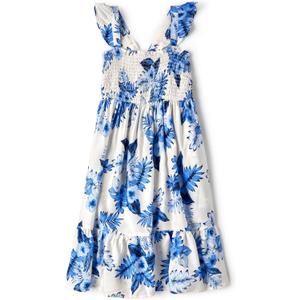 The Children's Place Unisex Child Matching Family Tropical Off Shoulder Short Sleeve Dress, Small