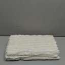 Kevin Textile Soft Plush 14x36 Inch Long Lumbar Pillow Cover 1 Pack, Luxury Fluffy Faux Fur Striped Flannel Rectangle Body Cushion Case for Couch Sofa Chair Bed Home Decor, Cream White