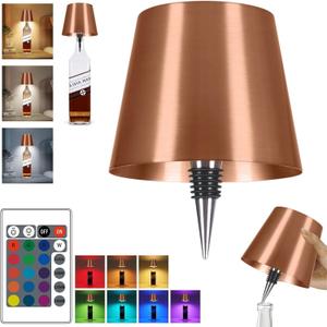 2026 New Wireless Bottle Lamp,RGB LED Bottle Light with Remote(RGB Rose Gold, 1pc)