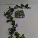 Floweroyal 2 Pack Artificial Flower Garlands 15.8FT Fake Rose Vines Silk Flowers Hanging Rose Ivy for Wedding Arch Party Home Garden Wall Decor (Purple) (2pcs)