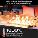NUPICK 20 Pound Fire Glass, 1/2 Inch Reflective Fire Glass, Fit with Fire Pit and Fireplace, Black