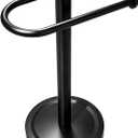 Heavy Duty Towel Holder Stand, Stainless Steel Hand Towel Holder Rack for Bathroom Countertop, Weighted Base C-Shape Free Standing Towel Bar for Bathroom Kitchen Countertop, Matte Black