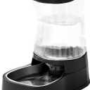 Automatic Gravity Water Dispenser for Dogs, 1Gallon Stainless Steel Dog and Cat Water Bowl Dispenser, Dog Water Fountain Dispenser for Small&Medium Dogs, Cats, Puppies(Black)