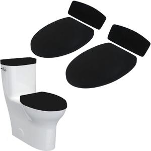 2Set Toilet Lid Cover and Toilet Tank Lid Cover Toilet Cover with Elastic Bottom Fabric Cover for A Lid Toilet Tank Toilet Top Cover Back of Toilet Tank Cover Replacement (Black)