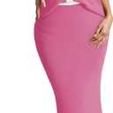 Pink Queen Women's 2 Piece Outfit Sets 2025 Summer Fashion Sleeveless Tank Top High Waist Slit Bodycon Knit Skirt Dresses Set (Medium)