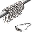 Uigos Shower Curtain Rings for Bathroom - Stainless Steel, Set of 12, Chrome