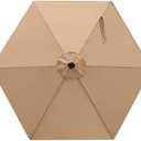MASTERCANOPY Patio Umbrella 7.5 ft Replacement Canopy for 6 Ribs-Beige Canopy Only