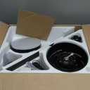 42 Inch Black Ceiling Fans with Lights and Remote, LED Low Profile Flush Mount Ceiling Fan for Bedroom, Living Room, Patio, Quiet DC Motor, 5 Blades