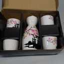 Tosnail 5 pcs Ceramic Japanese Sake Set - Orange Blossom