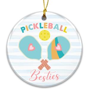 3 x Pickleball Ornament, Besties Ornament 2025  Cute Pickleball Christmas Tree Decoration for Friends, Partners, and Doubles Players  Fun for Pickleball Lovers, Teammates, and Best Friends