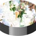 12PCS Round Mirror Centerpieces for Tables Decorations, 10" Acrylic Mirror Trays Plates for Centerpieces, Circle Mirror for Candle Plates Mirrors for Table Centerpieces Wedding Decorations