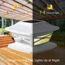 Davinci Lighting Flexfit Solar Outdoor Post Cap Lights - Includes Bases for 4x4 5x5 6x6 Wooden Posts - Bright LED Light - Pearl White (12 Pack)