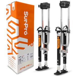 SurPro Double-Sided Drywall Stilts, Magnesium Base, 26 - 40 Height, QuadLock Contractor-Grade Stilts (S2-M-2640) for Drywallers, Painters, Ceiling Work, Stilts Drywall