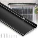 Door Rain Drip Guard Aluminum 4" Extra-Wide, Heavy Duty Thickened Door Rain Deflector 40” Long, Overhead Drip Cap & Drip Edge Weather Shield for Doors, Windows, RV, Camper and Exterior Use