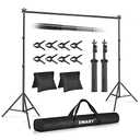 EMART Photo Video Studio 10Ft Adjustable Background Stand Backdrop Support System Kit with Carry Bag