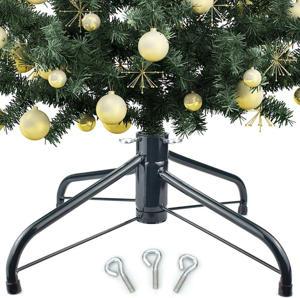 Vanleonet Christmas Tree Stand,Universal Folding Xmas Tree Base, Replacement Metal Tree Stand Base for 4-8Ft Christmas Artificial Trees, Fits 0.5-1.57In Tree Pole (Green)