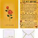 5 x Mothers Day Gifts For Mom, My Mommy Valentines Day Wallet Card from Daughter, Dear Birthday Card, Long Distance Gifts Angel, I love You Mom Present, To My Mom(Gold)