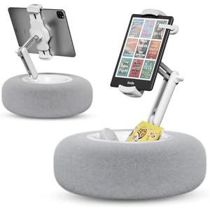 SupeDesk Tablet Pillow Stand for Reading, Adjustable Tablet Pillow Stand for Lap with Detachable Bowl, Fits 4.7"-13" Kindle/Phones/Tablets, Watch Videos, Stream Media, Gray