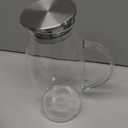 80 Ounces Glass Pitcher with Lid, Hot/Cold Water Jug, Juice and Iced Tea Beverage Carafe