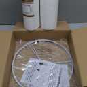 Set of 2 Pure White Linen Drum Lamp Shade 13" Top x 13" Bottom x 10" High (Spider) Contemporary Lamp Shades for Table Lamps & Bedside Lamps Replacement Lampshade - GO&SO - Assembly is Required