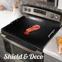 30"x22" Noodle Board Stove Cover for Electric & Gas Stoves, Natural Bamboo Ranges Stovetop Cover for Extra Counter Space, Also Sink Cover & Serving Tray (Black)