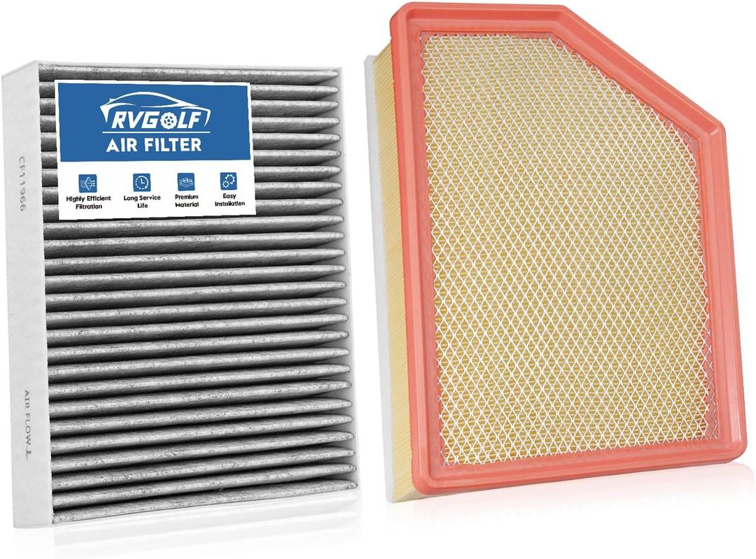 Engine+Cabin Air Filters Fit for 2020-2026 Chevrolet Silverado 2500HD/3500HD, 2020-2026 GMC Sierra 2500HD/3500HD (All 6.6L Diesel Engine Only) Air Filter Replace Accessories CF11966 84554703