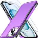 AEDILYS® for Apple Recommend Shockproof iPhone 15 Case,[15 FT Military Grade Drop Protection],with 2X [Kevlar® 9H Glass Screen Protector] (Purple)