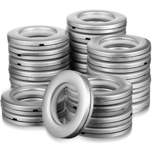 80 PCS Curtain Grommet 1-9/16 Curtain Eyelet Ring Inner Diameter 40mm Inner Matte Silver Plastic Ring Can Make Curtains Grommet A Bit Quieter On The Rod for Window Shower Curtains, Living Room