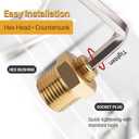 20 PCS Brass Pipe Plug Kit  1/4", 3/8", 1/2" NPT Male Hex Head Counter Sunk Plugs, Threaded Fittings for Plumbing, Air Compressor, Hydraulic & Industrial Use