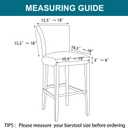 Turquoize Stretch Bar Stool Cover Counter Stool Pub Chair Slipcover for Dining Room Cafe Barstool Slipcover Removable Furniture Chair Seat Cover Jacquard Fabric with Elastic Bottom Set of 4, Brown